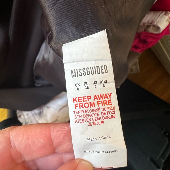 Missguided Black Trench Coat Peacoat Fall Size 8 Gold Hardware - Picture 7 of 7